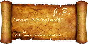 Janzer Pénelopé névjegykártya